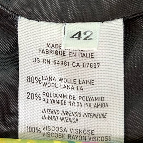 United Colors of Benetton Wool Black Double-Breasted Long Coat - Picture 5 of 6